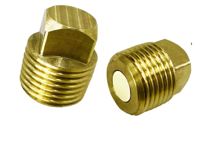 Tubos machos de 1\/2 polegada (aproximadamente 1,3 cm) Plugue de núcleo de bronze cônico com cabeça quadrada, plugue de drenagem de óleo magnético